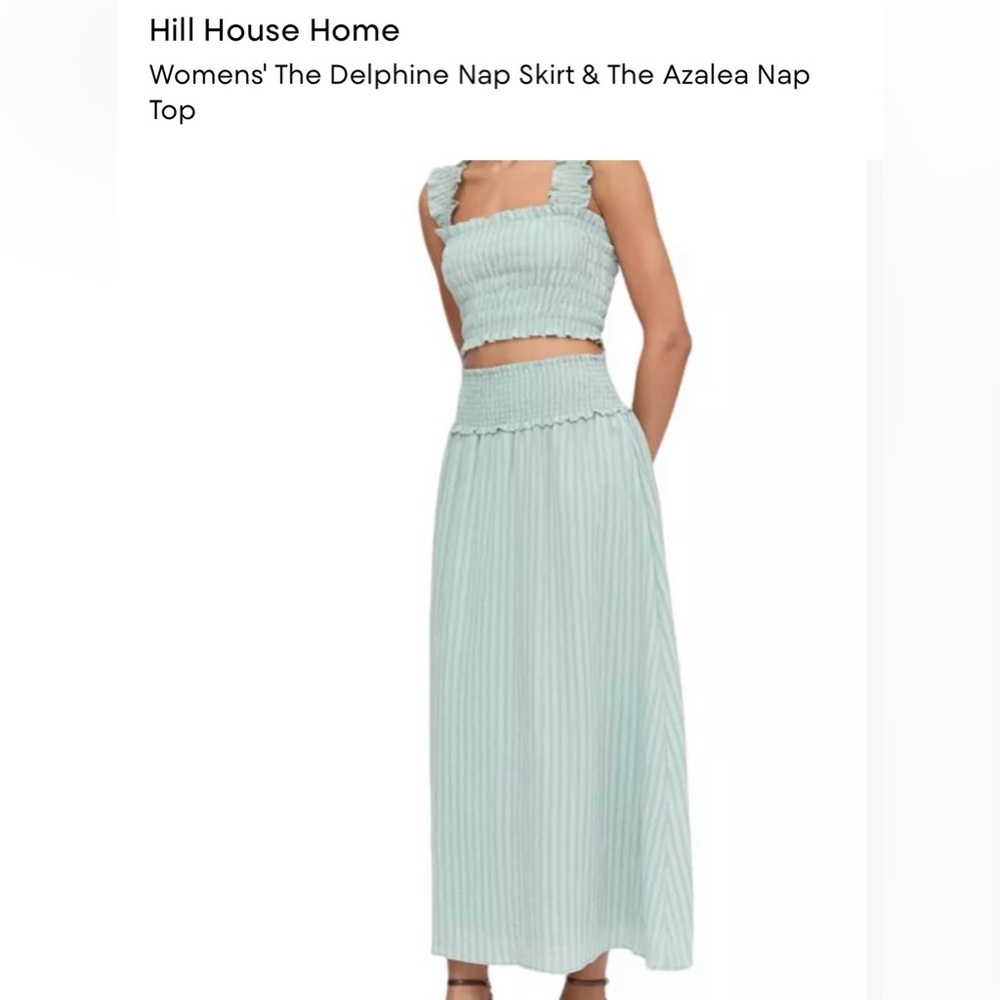 Hill House Home sage seersucker azalea Top (s) & Delphine Maxi Skirt (XS) Set